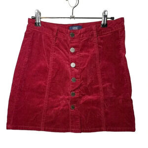 YMI Jeans Red Corduroy Mini Skirt Women's Size 7/28